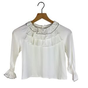 Tartaleta white ruffle sleeve and neckline size 8